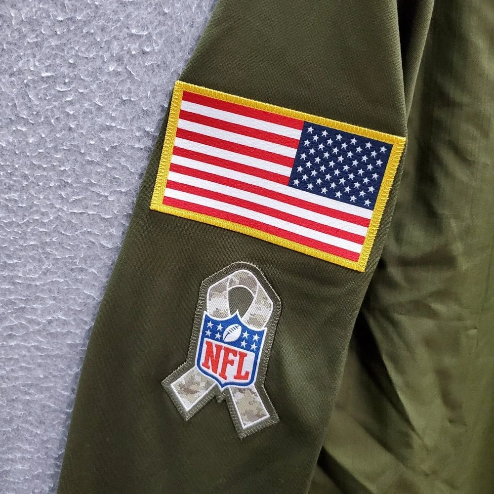 New England Patriots Men Jacket Small Olive Salute To Service USA Nike Full‎ Zip